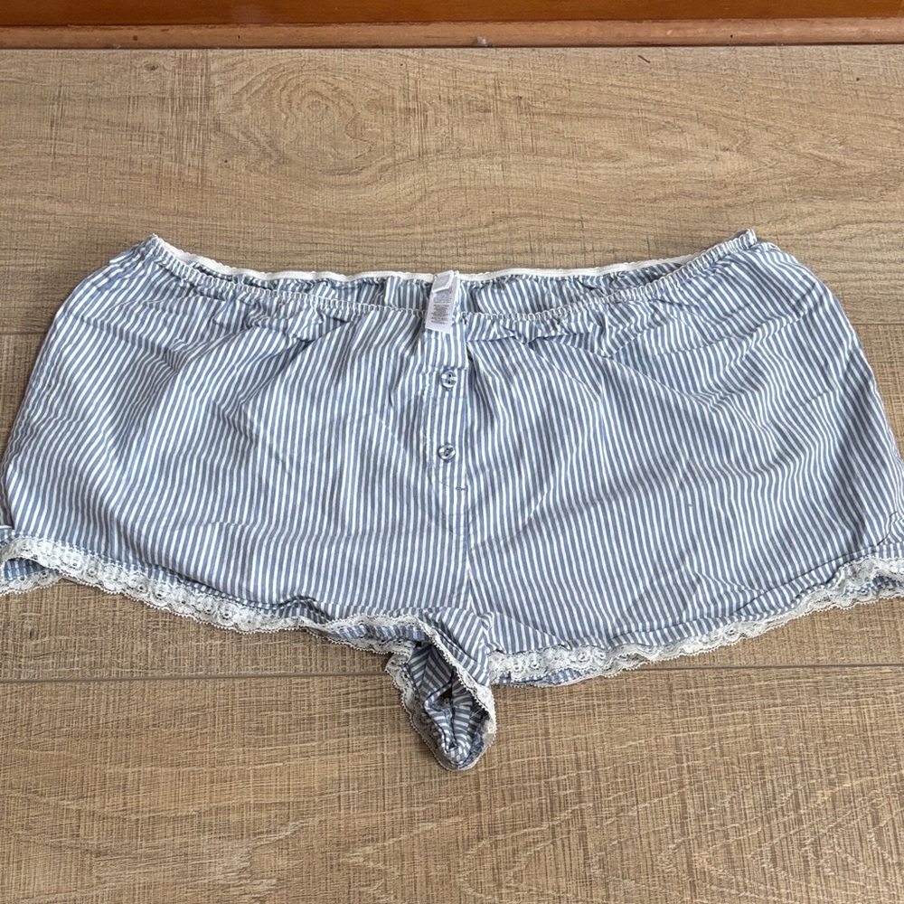 Skims Size Large Cotton Cadet Stripe Sleep Boxers